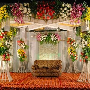 Luxury Floral Mandap Decoration with Elegant Lighting