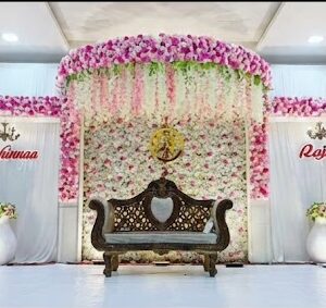 Luxury Pastel Floral Wedding Stage Decoration